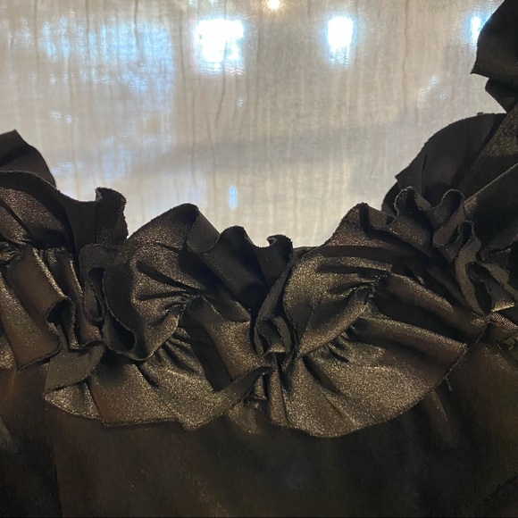 Le Château Black Satin Cocktail Dress - Picture 4 of 8